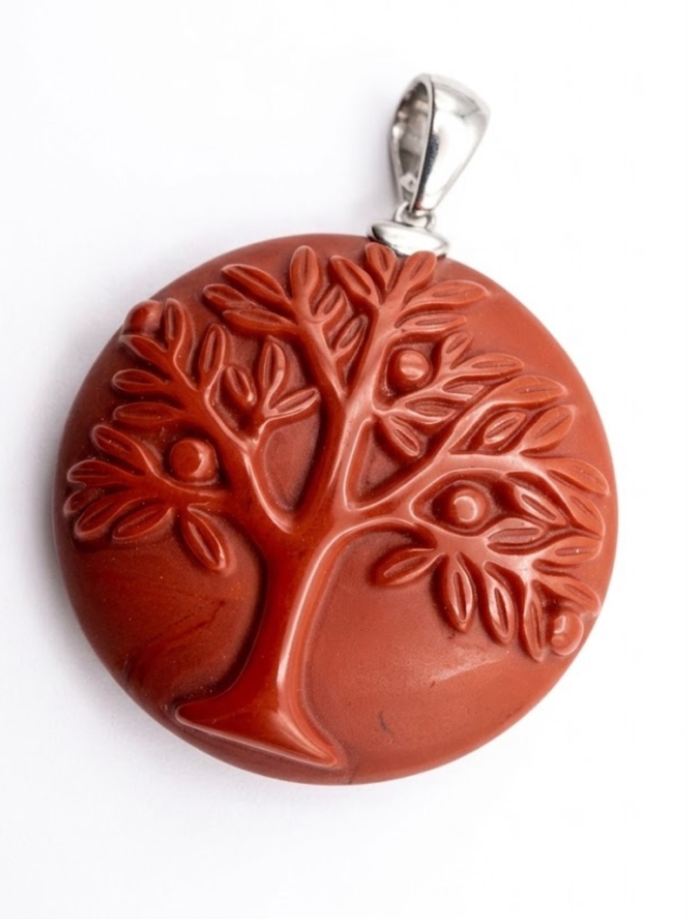 Whitney Kelly WK 925 Sterling Silver Natural Carnelian Carved Tree of Life